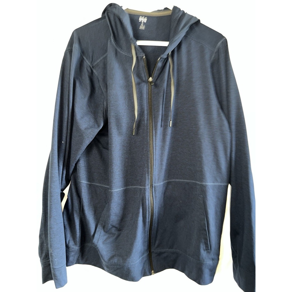 DSG Men's Full Zip Run Hoodie Navy Blue Size Large